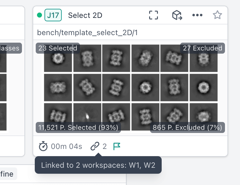 Linked jobs are marked with an icon on the job card