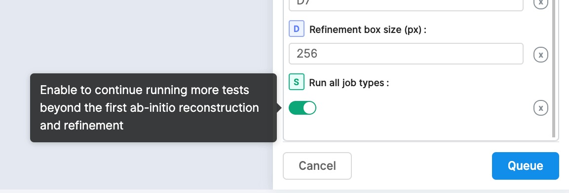 New optionss in the Extensive Workflow job