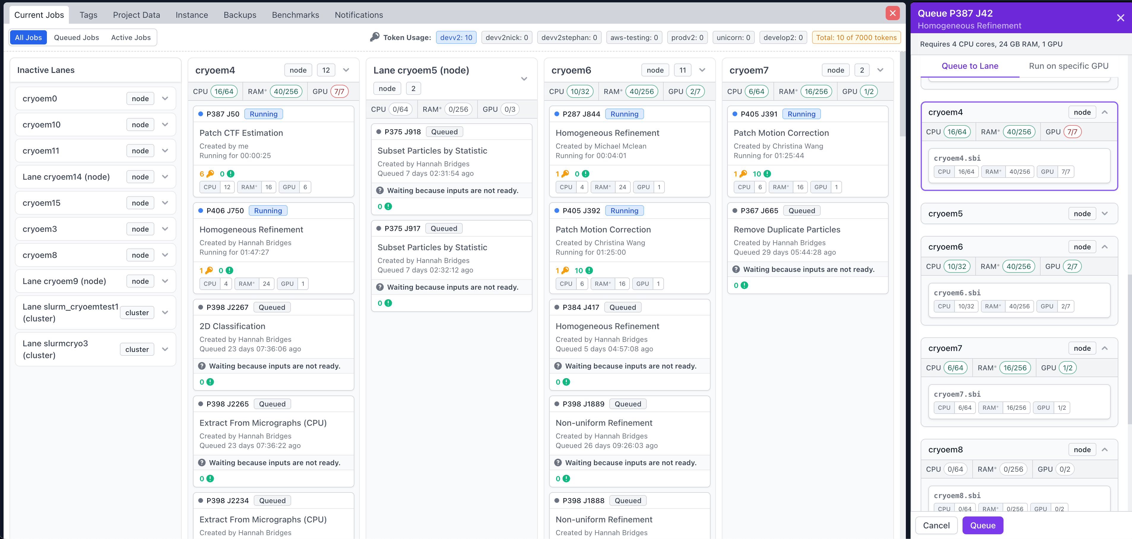 Resource visibility in Current Jobs and Queue slide-over