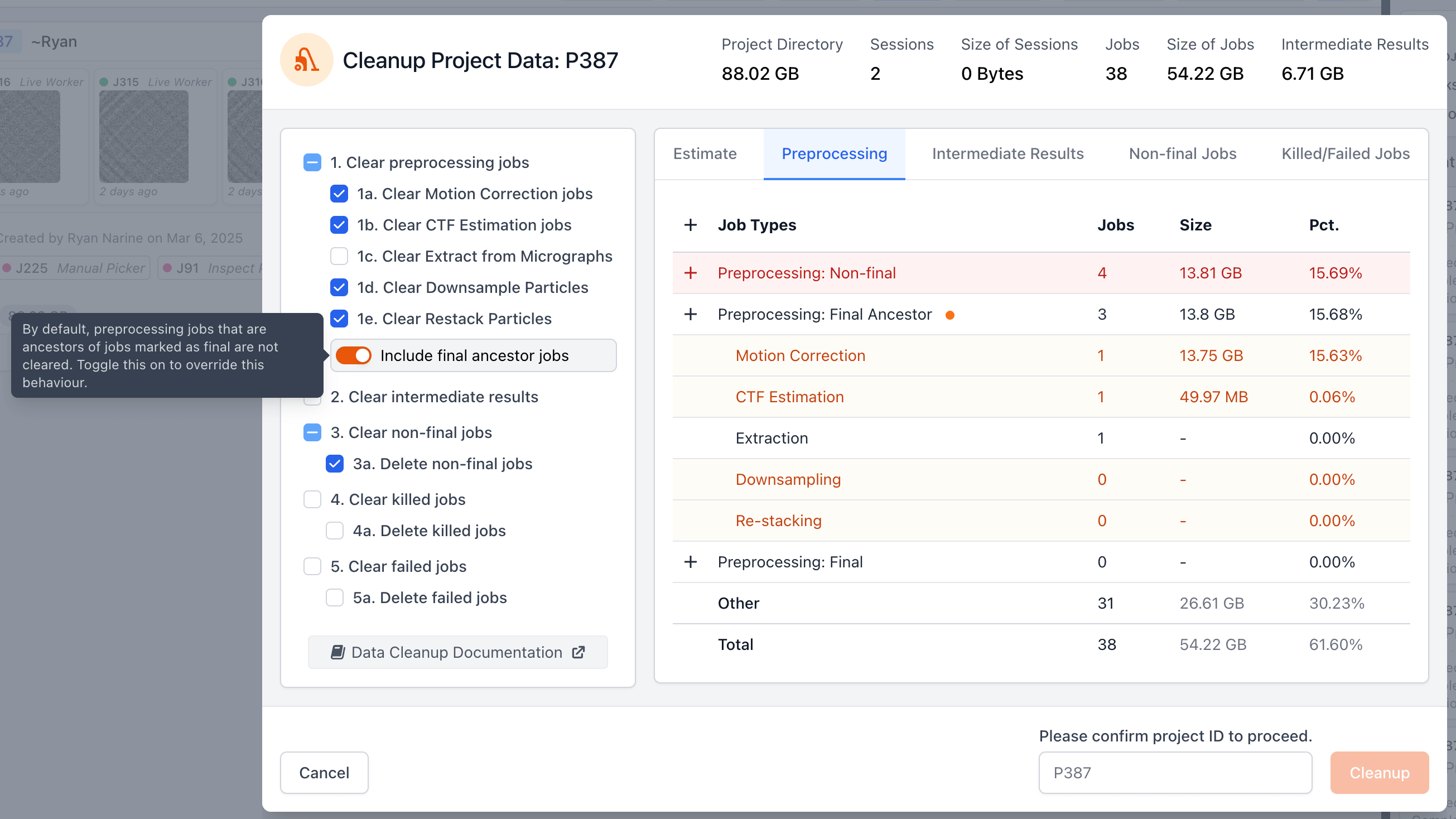 Data cleanup include final-ancestor preprocessing toggle
