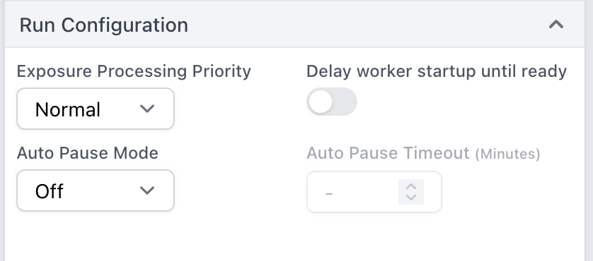 Live run configuration