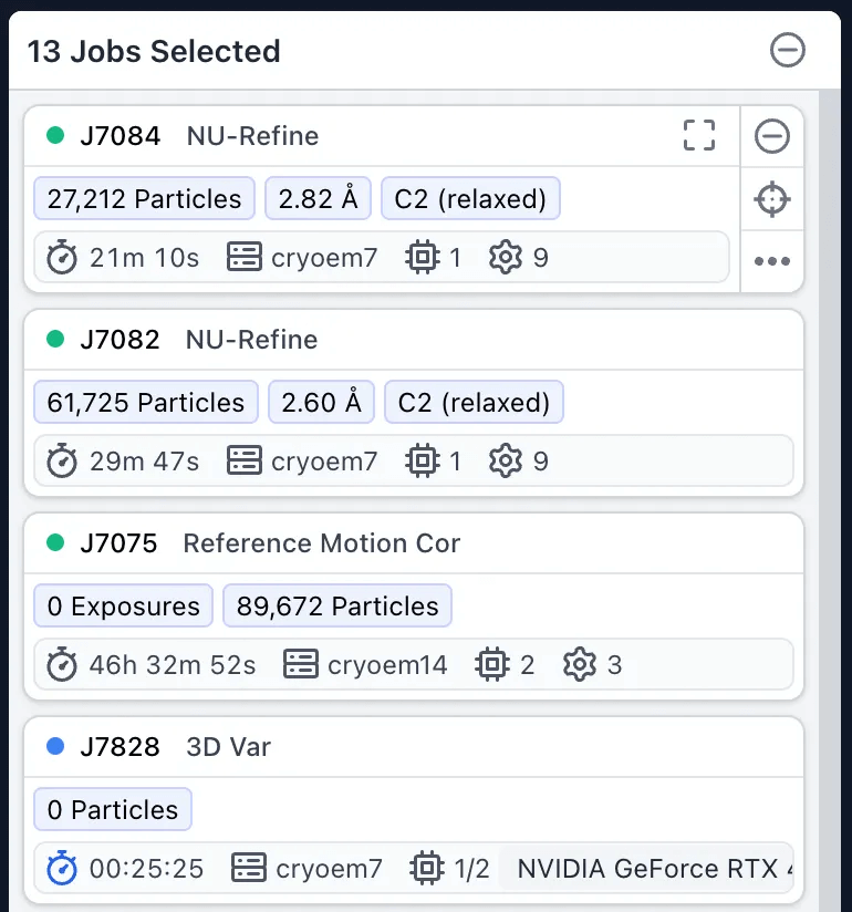 Multi-job selection sidebar