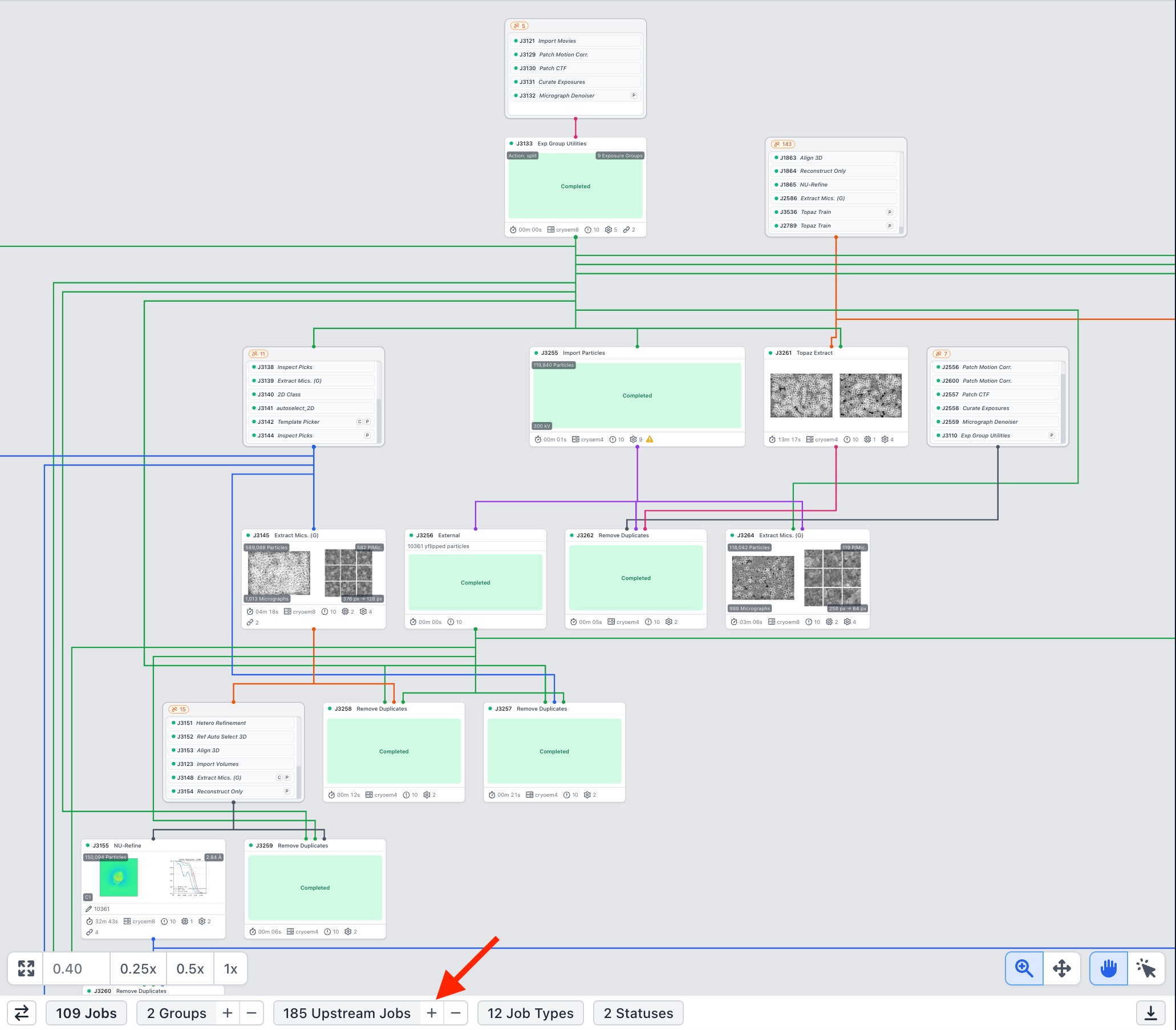 Upstream jobs collapsed